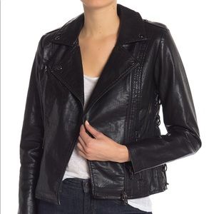 Steve Madden Faux Leather Lace-up Moto Jacket